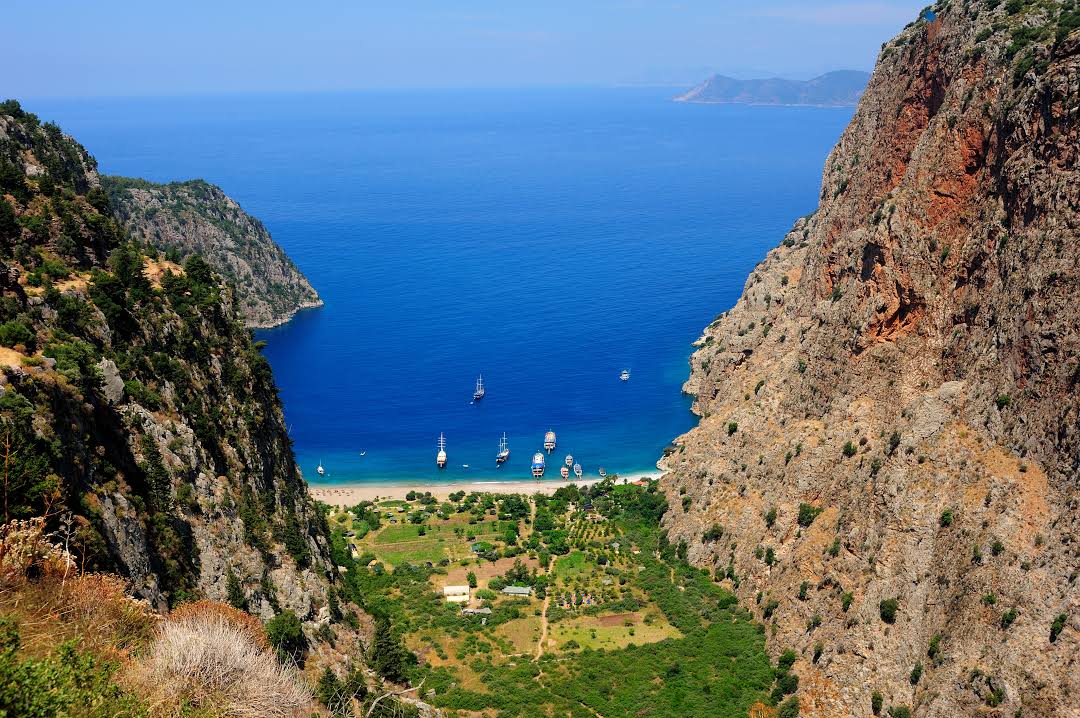 Butterfly Valley dramatic cliffs near Fethiye